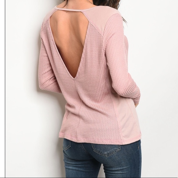 🤩Blush Open Back Long Sleeved Thermal Top - Picture 2 of 2